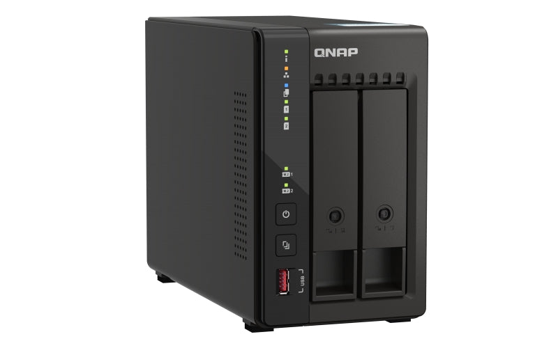 Nas Qnap Ts-253E-8G / 2 Bahias / Torre / Intel Celeron 4Nucleos 2.6Ghz / 8Gb Ram Ddr4 / Lan 2,5Gbe(2) / Wake On Lan / Hdmi(2) / Usb 3.2(2) / Usb 2.0 (2) / Soporta M.2 2280(2) / No Incluye Discos