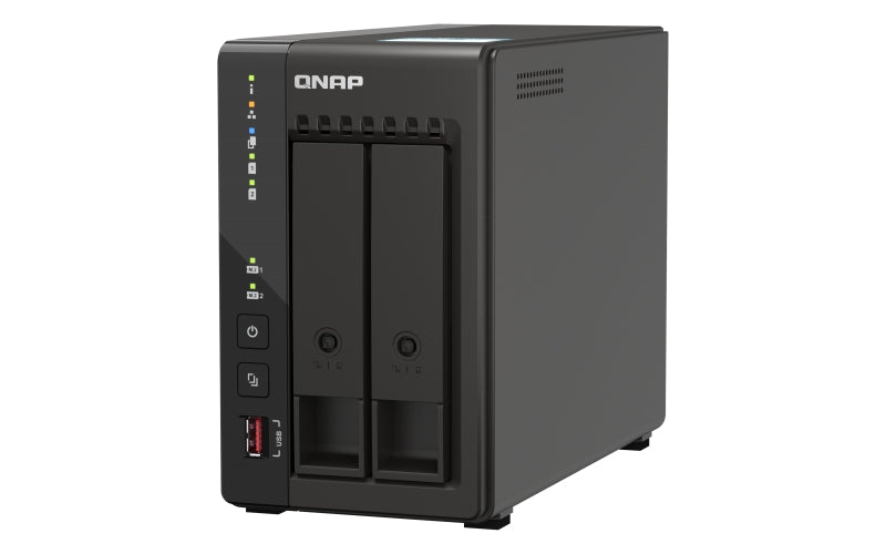 Nas Qnap Ts-253E-8G / 2 Bahias / Torre / Intel Celeron 4Nucleos 2.6Ghz / 8Gb Ram Ddr4 / Lan 2,5Gbe(2) / Wake On Lan / Hdmi(2) / Usb 3.2(2) / Usb 2.0 (2) / Soporta M.2 2280(2) / No Incluye Discos