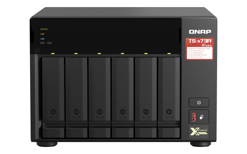 Nas Qnap Ts-673A-8G /6 Bahias /Ncleo Cuadruple 2.2Ghz/8Gb Ddr4 Ampliables A 64 Gb/Lan 2,5Gbe X2/Usb 3.2 X2/Hot Swap/ Soporta M.2 2280/ No Incluye Discos