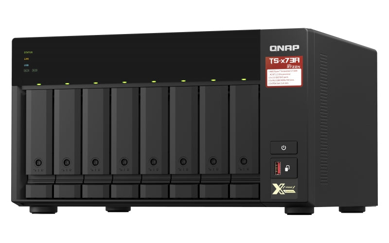 Nas Qnap Ts-873A-8G-Us /8 Bahias Sata De 3,5 /Ncleo Cuadruple 2.2Ghz/ 8Gb Ddr4 Hasta 64 Gb/ Lan 2,5 Gbe X2/ Usb 3.2 X2/Hot Swap/ Soporta M.2 2280/ No Incluye Discos