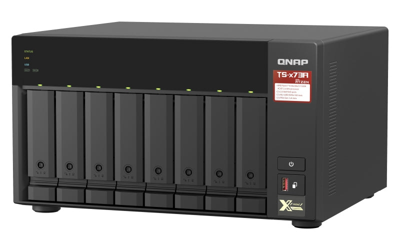 Nas Qnap Ts-873A-8G-Us /8 Bahias Sata De 3,5 /Ncleo Cuadruple 2.2Ghz/ 8Gb Ddr4 Hasta 64 Gb/ Lan 2,5 Gbe X2/ Usb 3.2 X2/Hot Swap/ Soporta M.2 2280/ No Incluye Discos