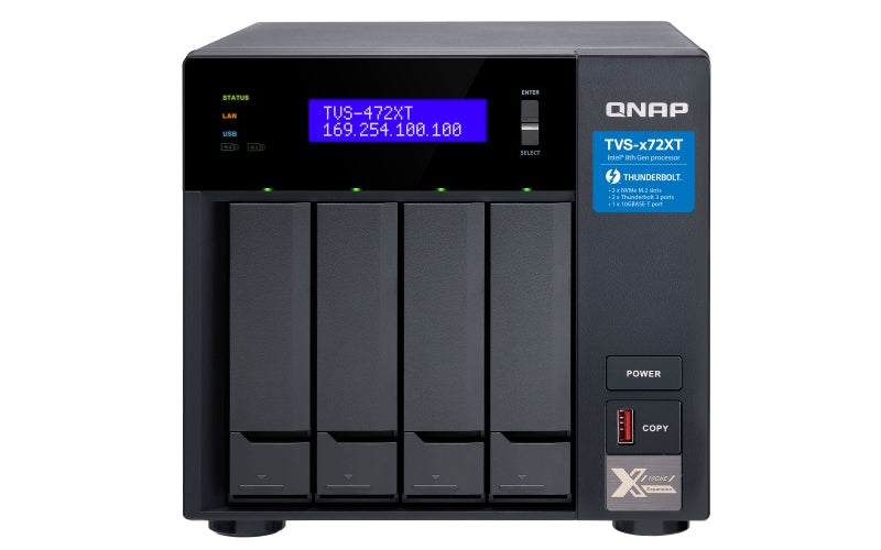 Qnap Nas Thunderbolt3 Ultra Alta Velocidad 4Bahias(Tvs-472Xt-I3-4G-Us)