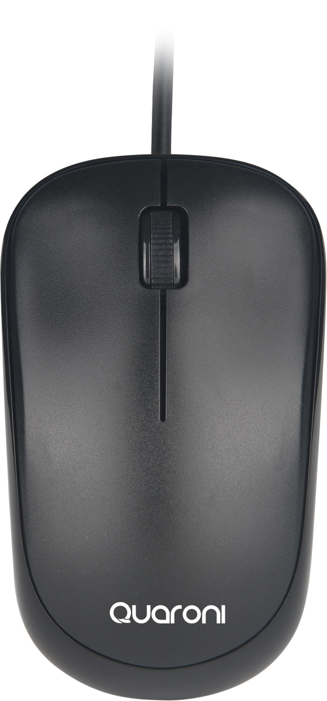Kit Teclado Y Mouse Optico Quaroni Alambrico Color Negro