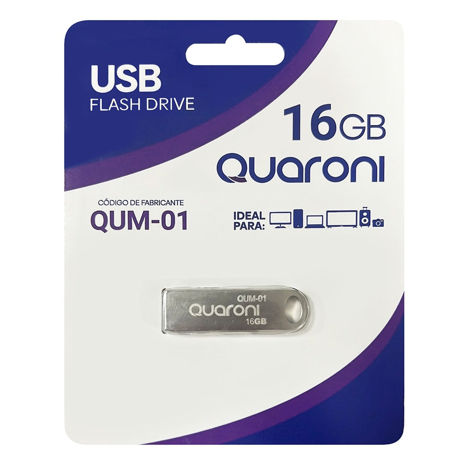 Memoria Quaroni 16Gb Usb Metalica Usb 2.0 Compatible Con Android/Windows/Mac