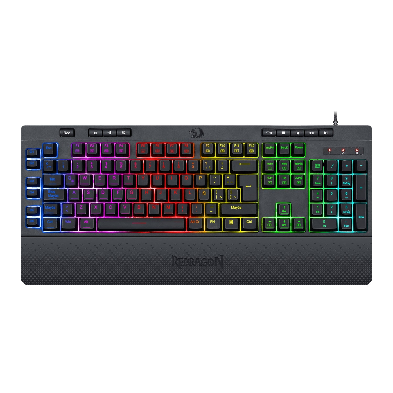 Teclado Redragon Shiva Español Negro Rgb