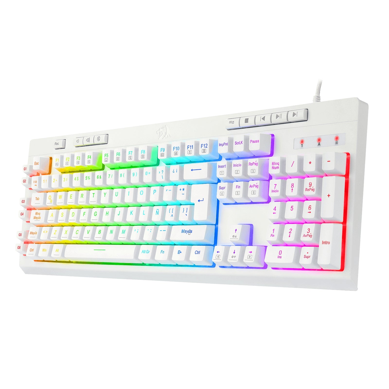 Teclado Redragon Shiva White Español Blanco Rgb