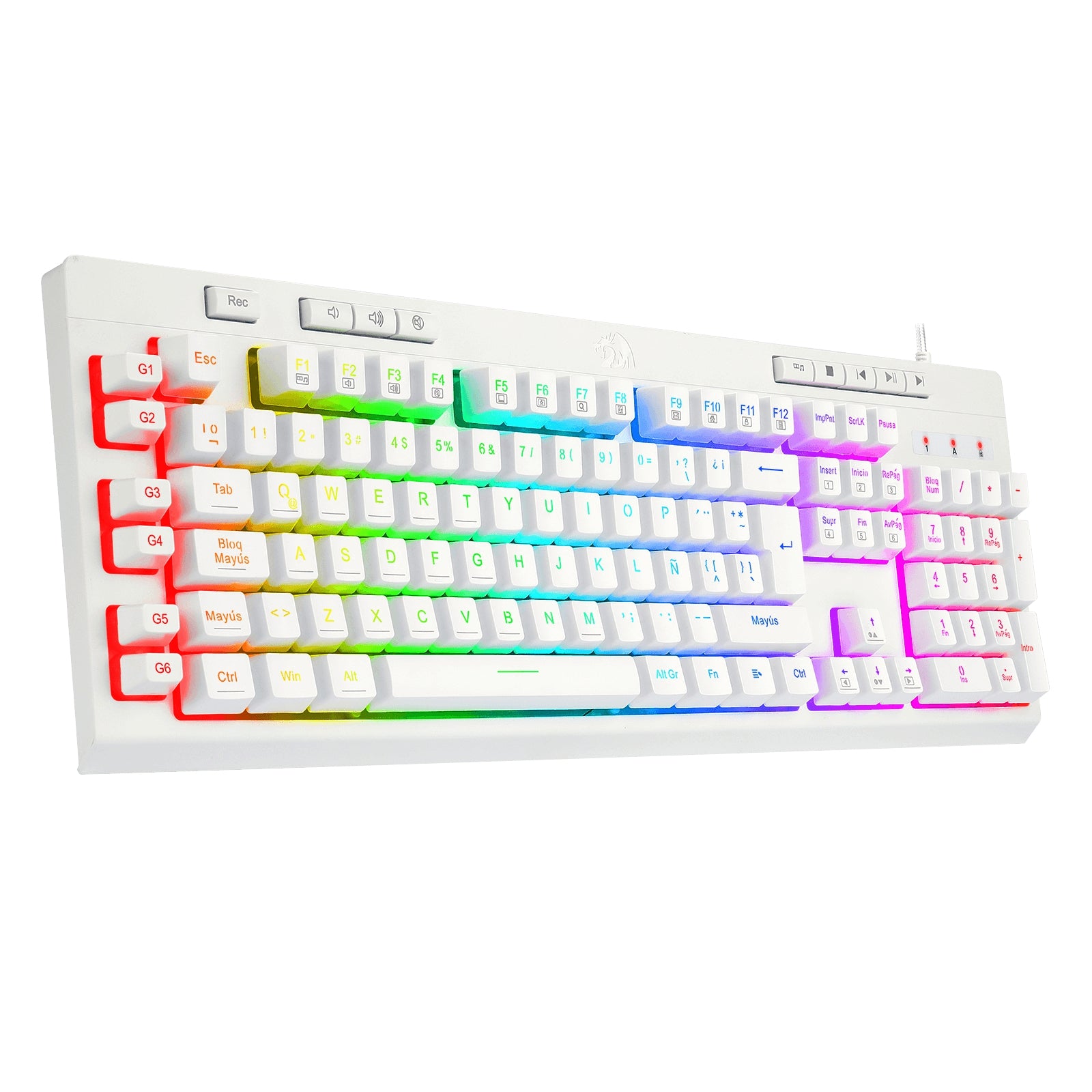 Teclado Redragon Shiva White Español Blanco Rgb