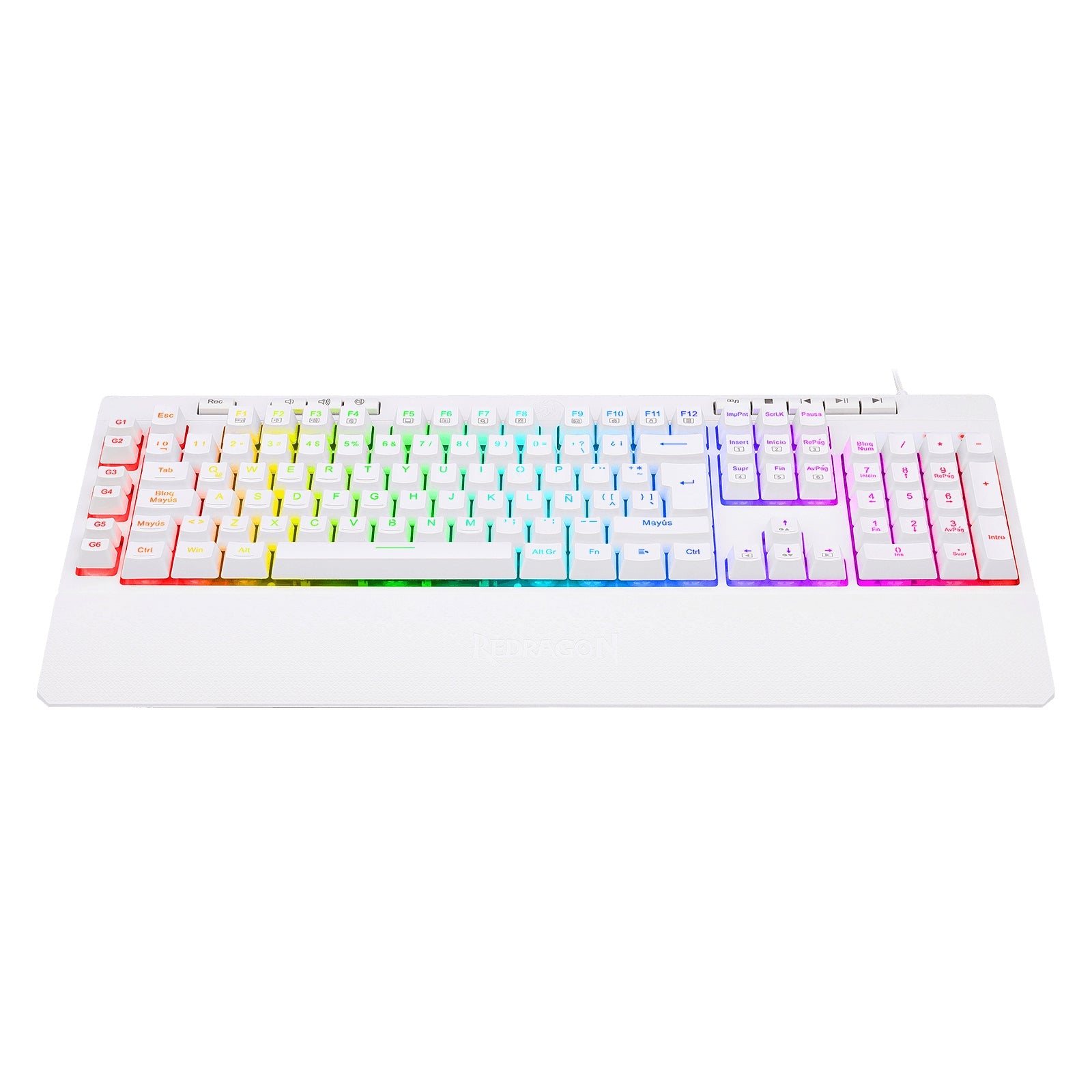 Teclado Redragon Shiva White Español Blanco Rgb