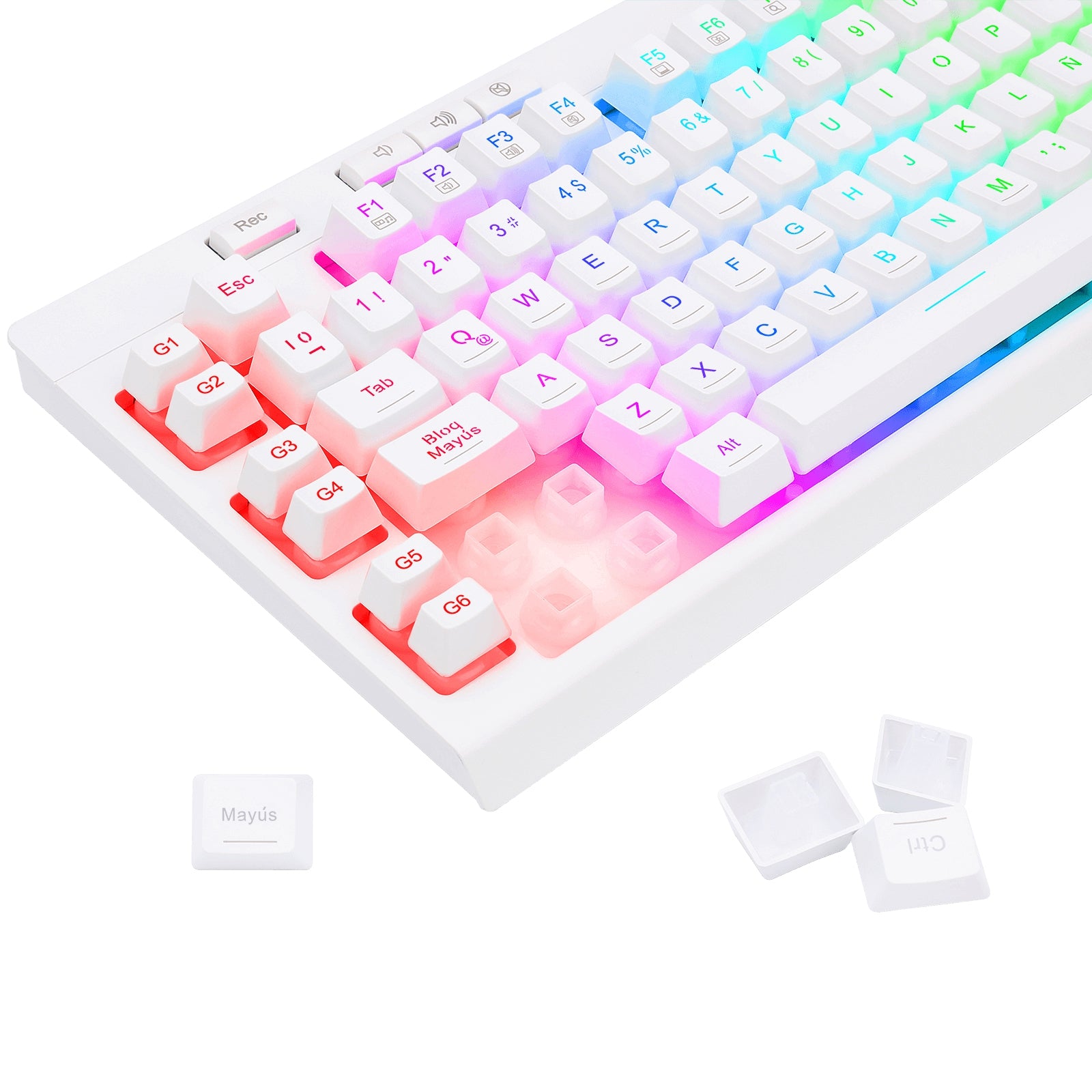 Teclado Redragon Shiva White Español Blanco Rgb