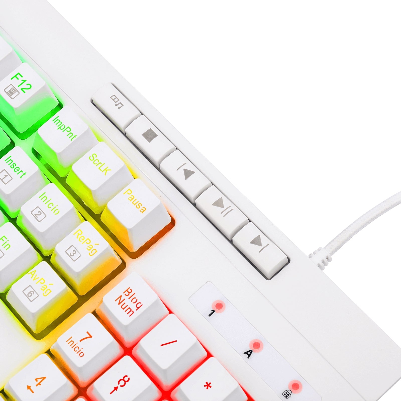 Teclado Redragon Shiva White Español Blanco Rgb