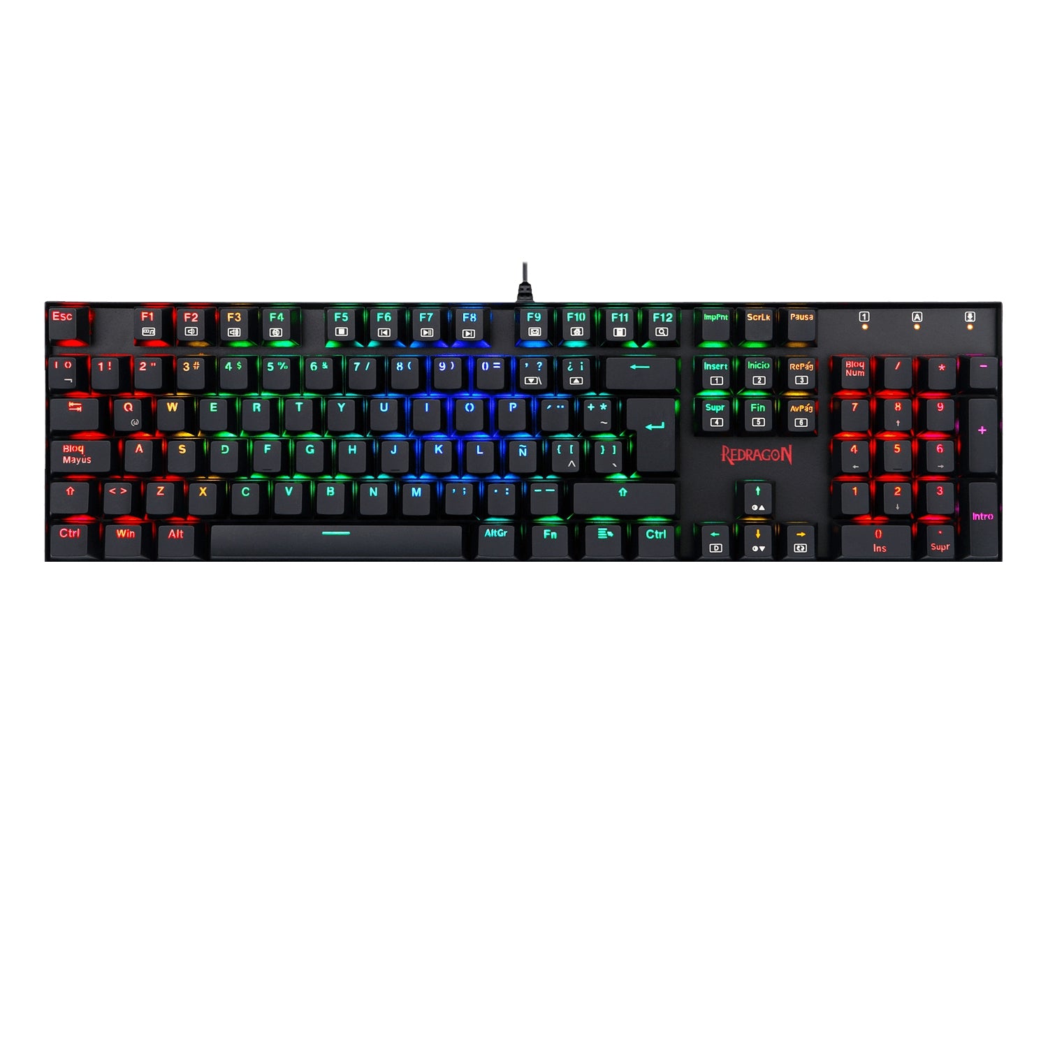 Teclado Mecánico Redragon Mitra Español Negro Rgb