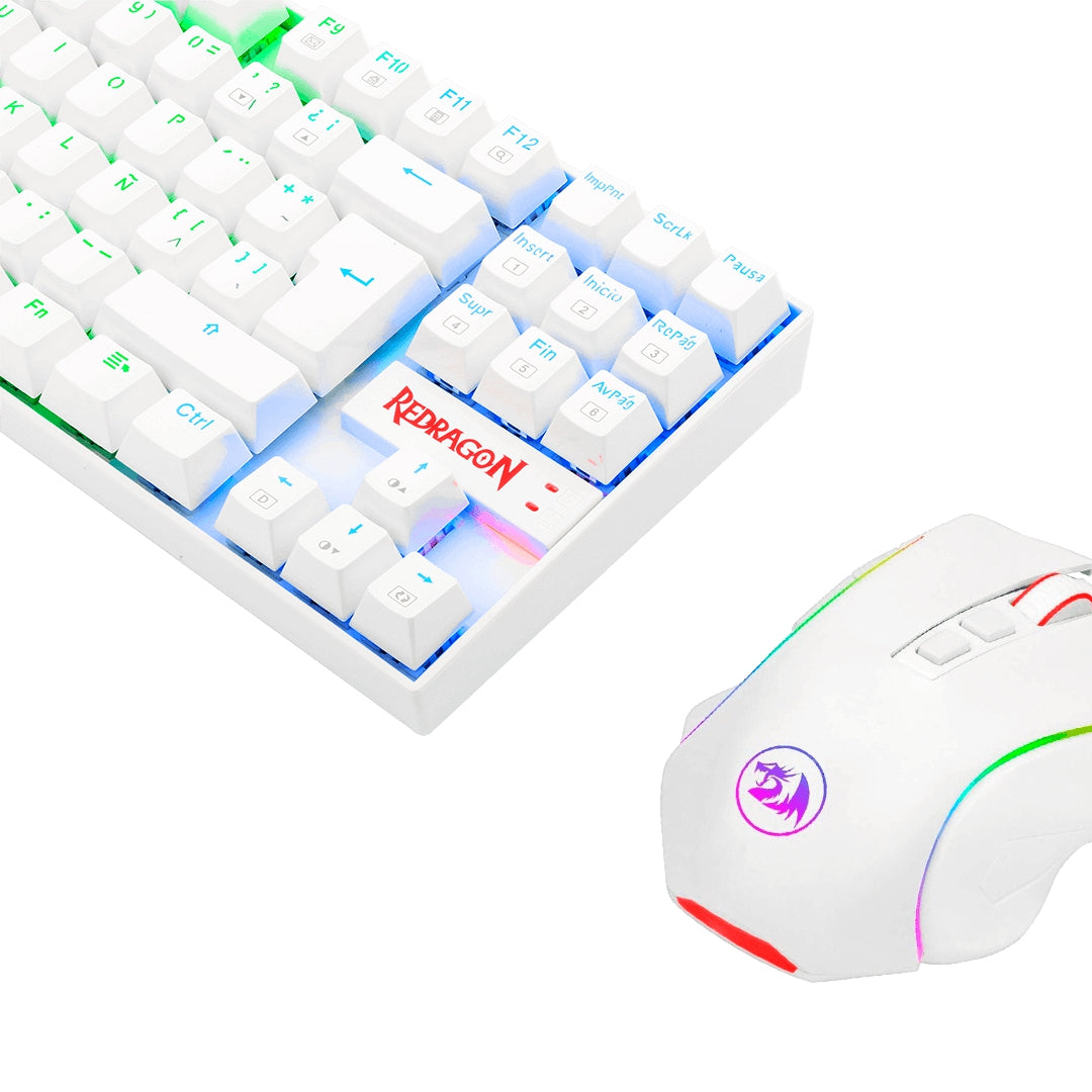 Combo Redragon K552Wrgb-Ba-Sp Juego Blanco