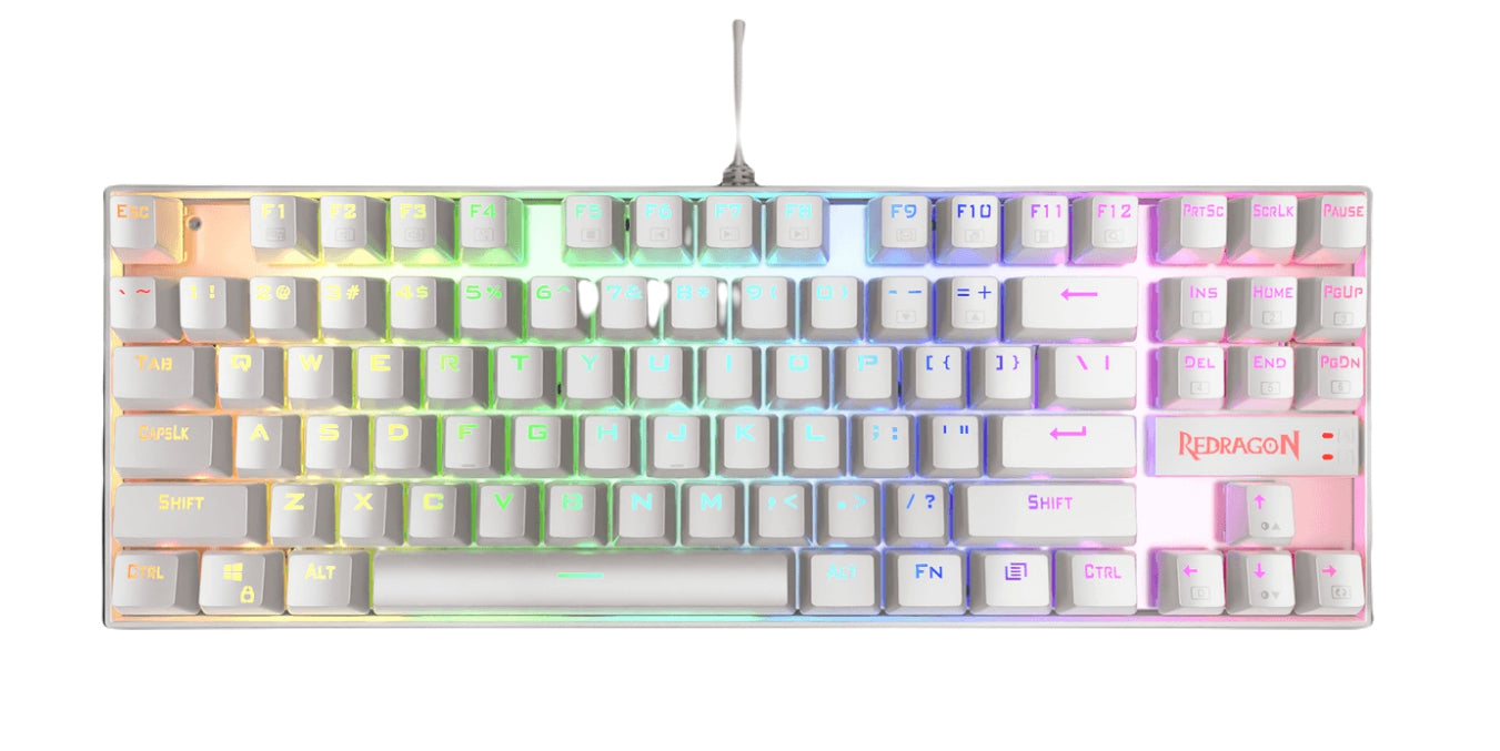 Teclado Mecánico Redragon Kumara White Rgb Español Blanco