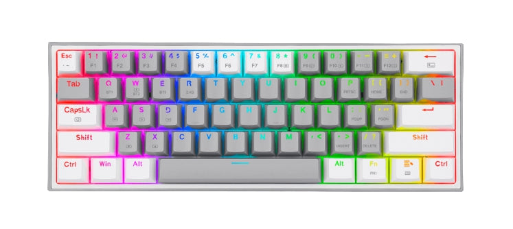 Teclado Mecánico Redragon Fizz Pro Gray/White Inglés Gris Y Blanco