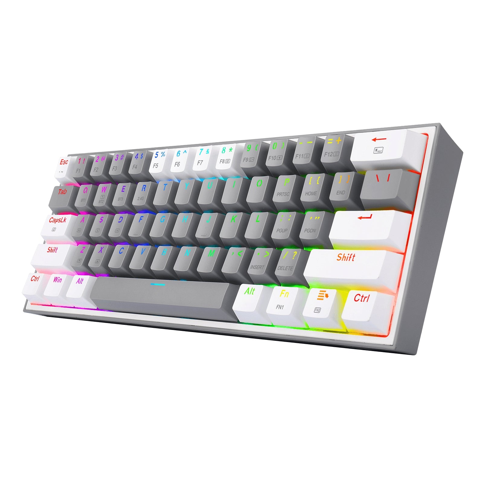 Teclado Mecánico Redragon Fizz Pro Gray/White Inglés Gris Y Blanco