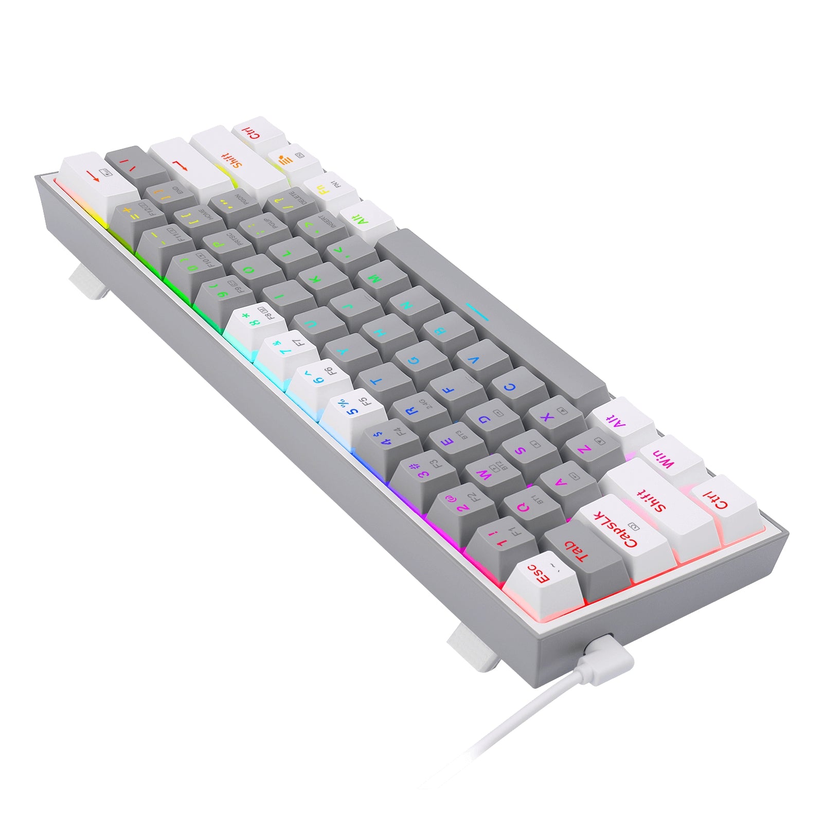 Teclado Mecánico Redragon Fizz Pro Gray/White Inglés Gris Y Blanco