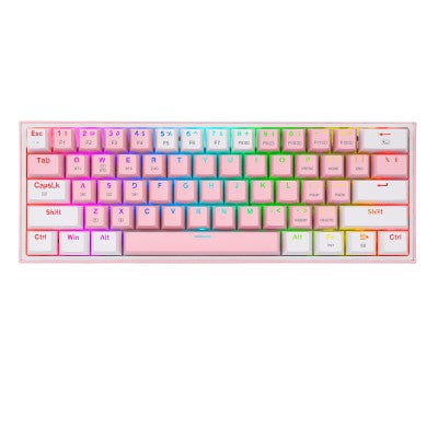 Teclado Mecánico Redragon K616-Rgb Pw Rosa Y Blanco