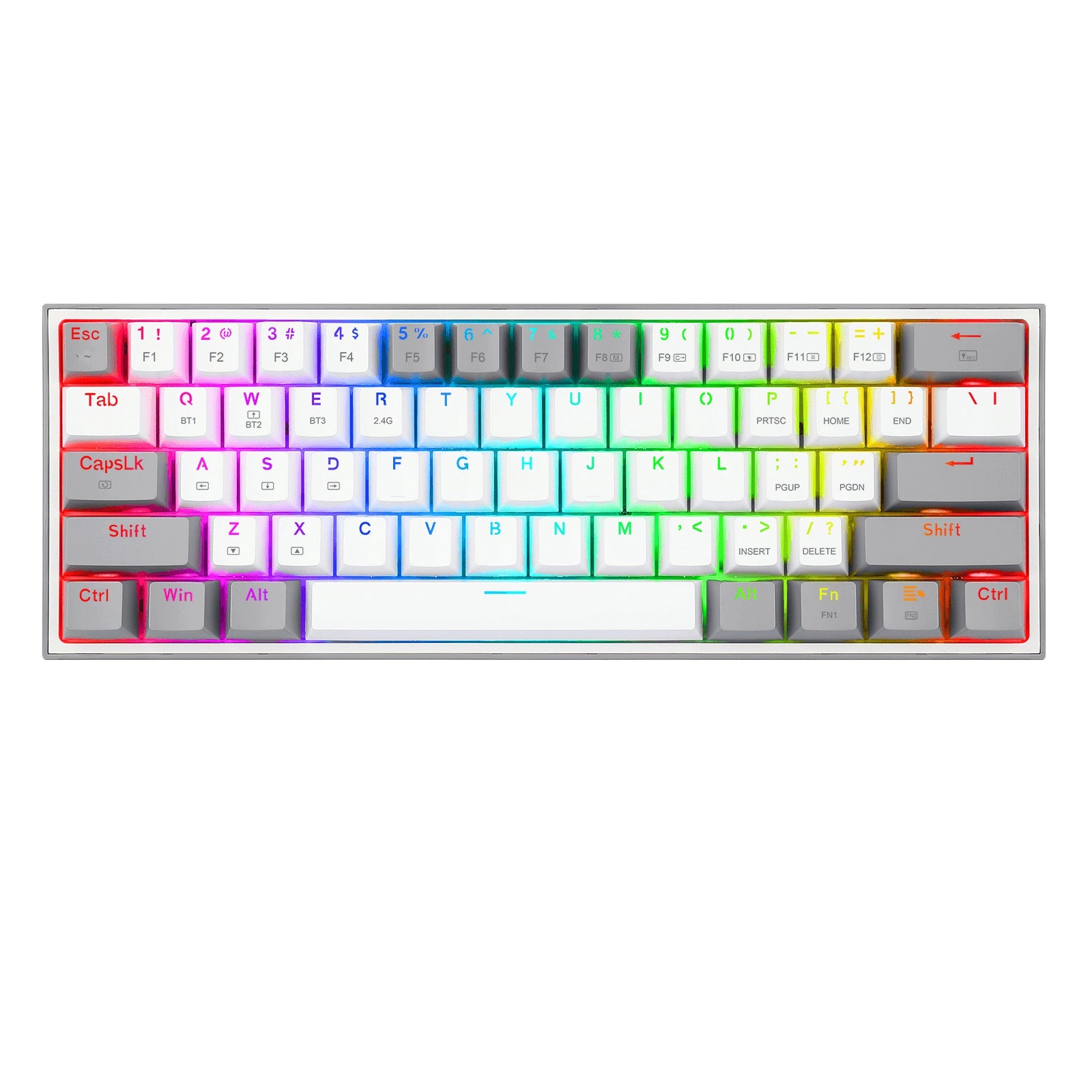 Teclado Mecánico Redragon Fizz Pro White/Gray Inglés Blanco Y Gris