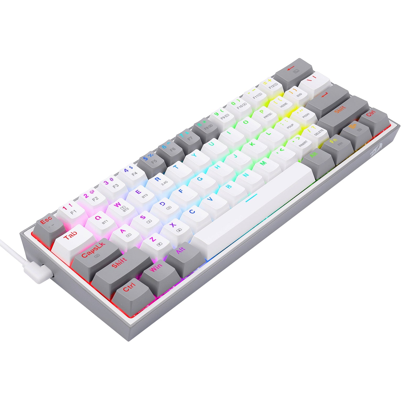 Teclado Mecánico Redragon Fizz Pro White/Gray Inglés Blanco Y Gris