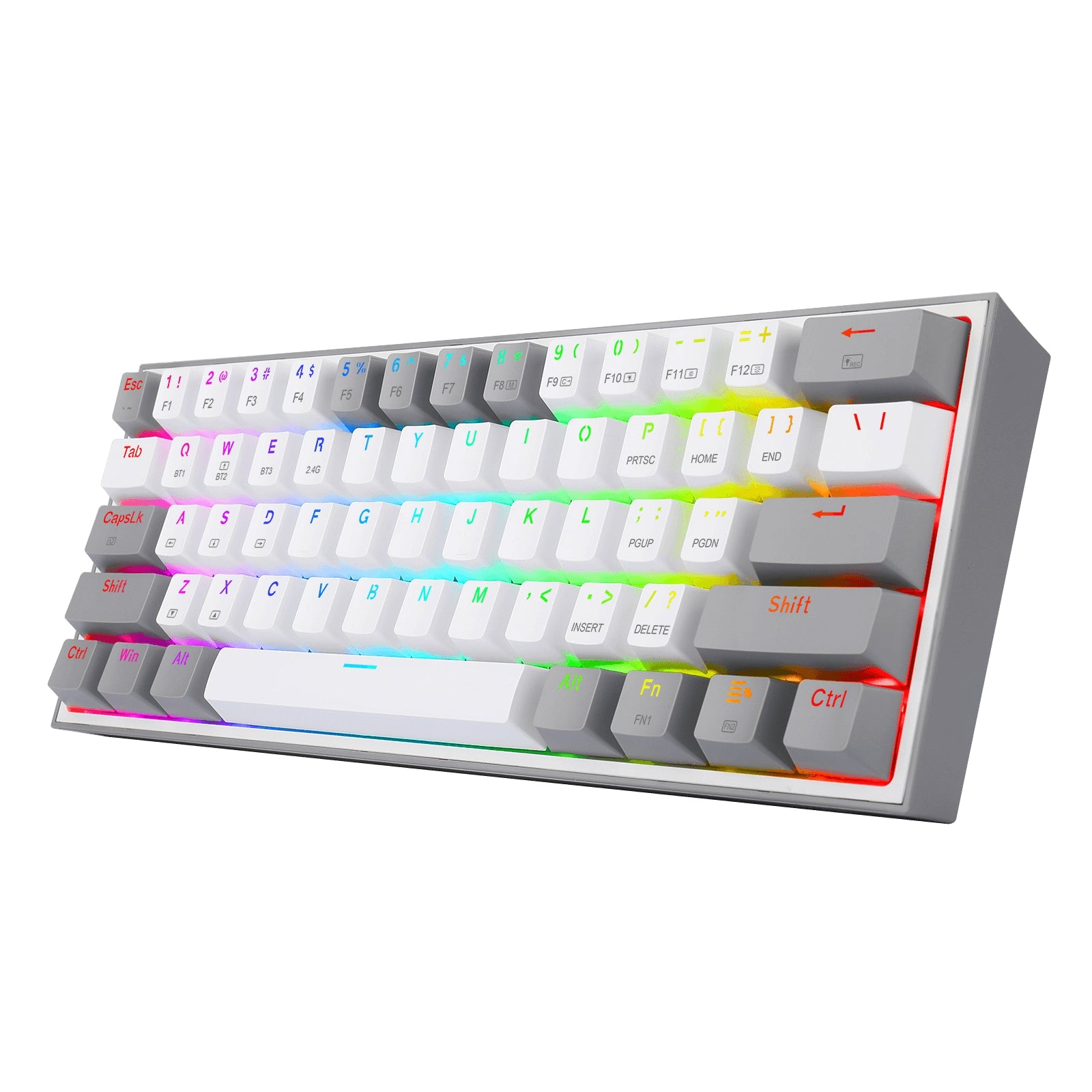 Teclado Mecánico Redragon Fizz Pro White/Gray Inglés Blanco Y Gris