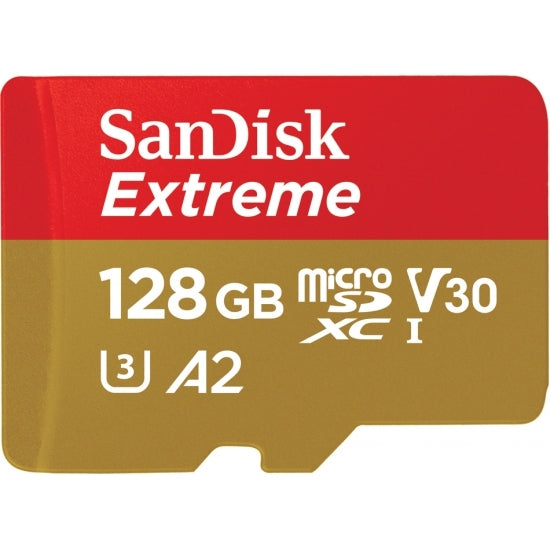 Memoria Sandisk Extreme 128Gb Micro Sdxc 160Mb/S 4K Clase 10 A2 V30 C/Adaptador