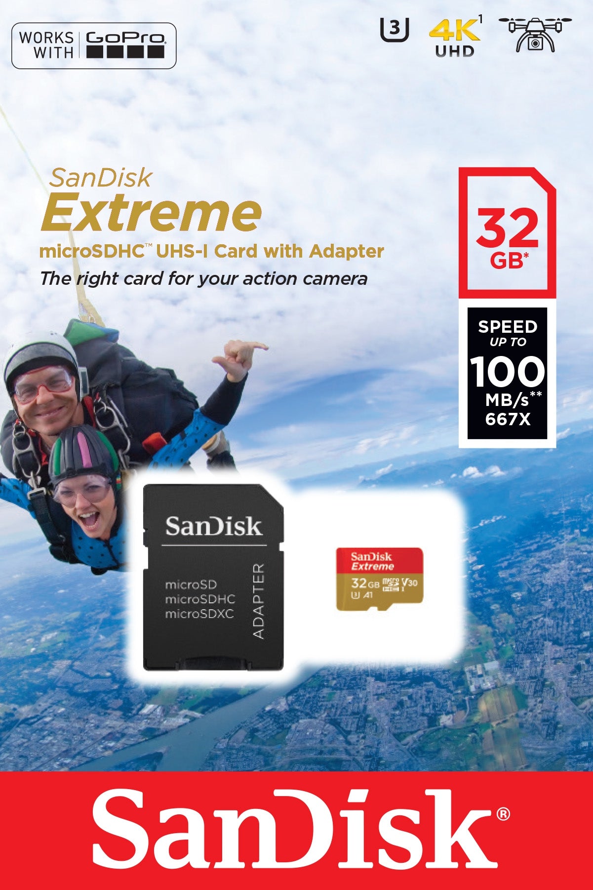 Memoria Sandisk Micro Sdhc Extreme 32Gb A1 C/A (Sdsqxaf-032G-Gn6Aa)