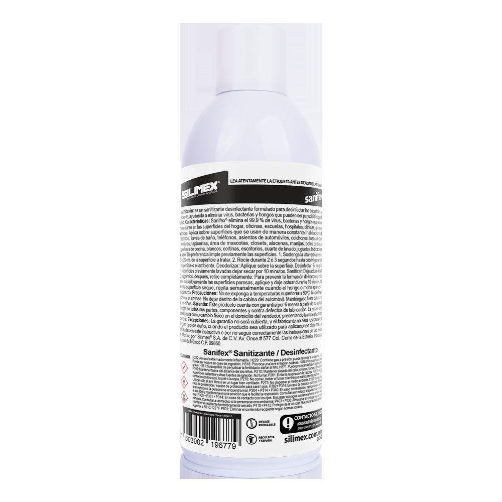 Sanitizante Desinfectante De Superficies Silimex Sanifex Spray 440 Ml