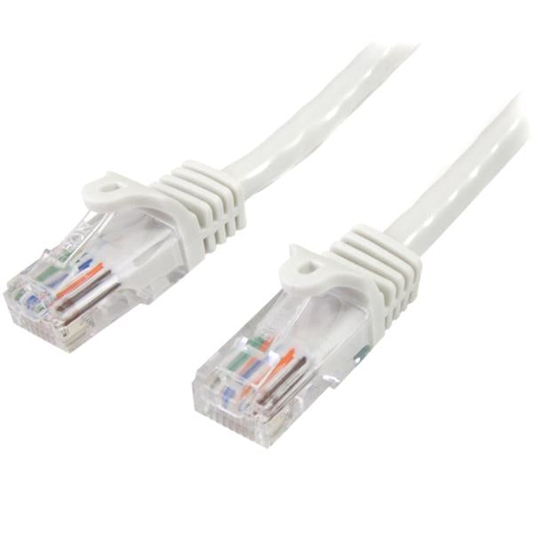 Cable De Red De 10M Blanco Cat5E Ethernet Rj45 Sin Enganches - Latiguillo Snagless - Startech.Com Mod. 45Pat10Mwh