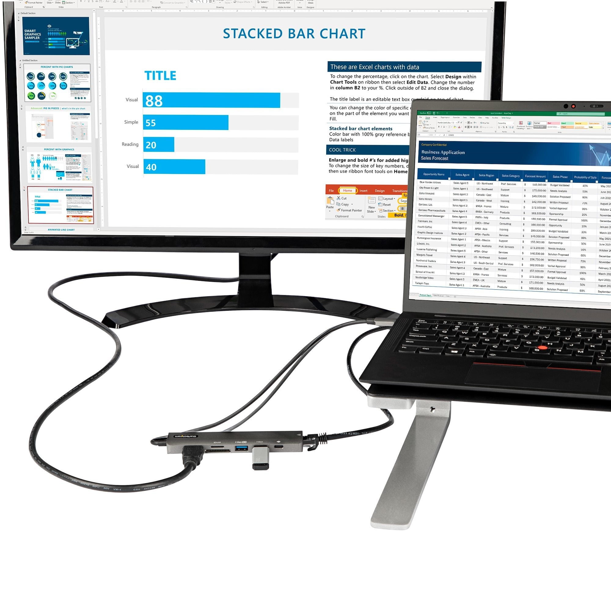 Docking Station - Adaptador Multipuertos Usb C - Dock Mini Usb-C A Hdmi 2.0 4K 60Hz, Pd Pass-Through De 100W, Sd, Usb, Gbe Y Cable De 30 Cm - Startech.Com Mod. Dkt30Chsdpd1