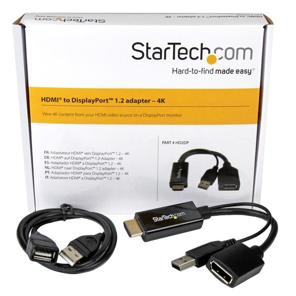 Convertidor Hdmi A Displayport - Adaptador 4K Alimentado Por Usb - Startech.Com Mod. Hd2Dp