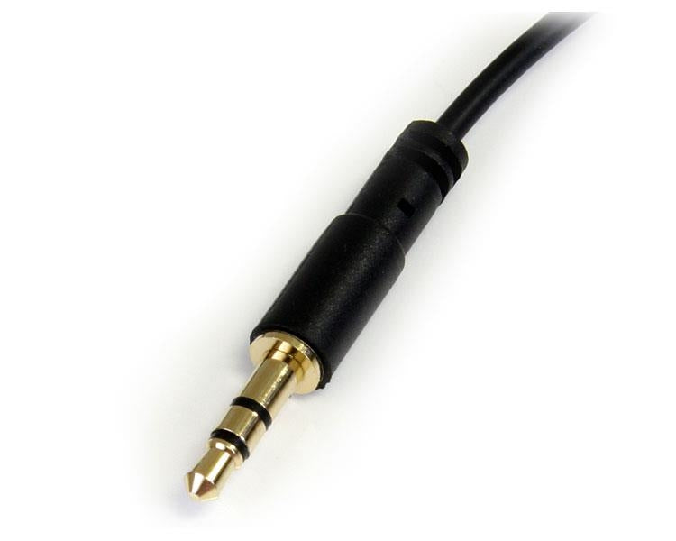 Cable Delgado De 91Cm De Audio Estereo Mini Jack De 3.5Mm En Angulo Derecho Macho A Macho - Startech.Com Mod. Mu3Mmsra