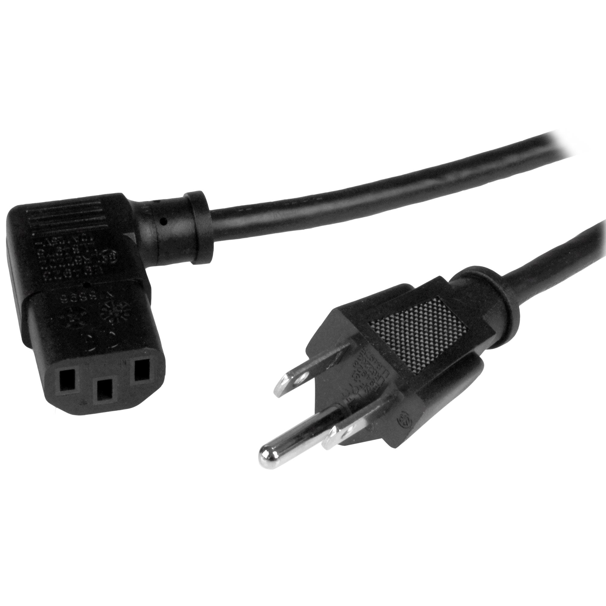 Cable De Corriente De 1M Estandar De Alimentacion De Computadora, Acodado En Angulo Recto - 18Awg - Nema 5-15P A C13 - 10A 125V - Startech.Com Mod. Pxt101L3