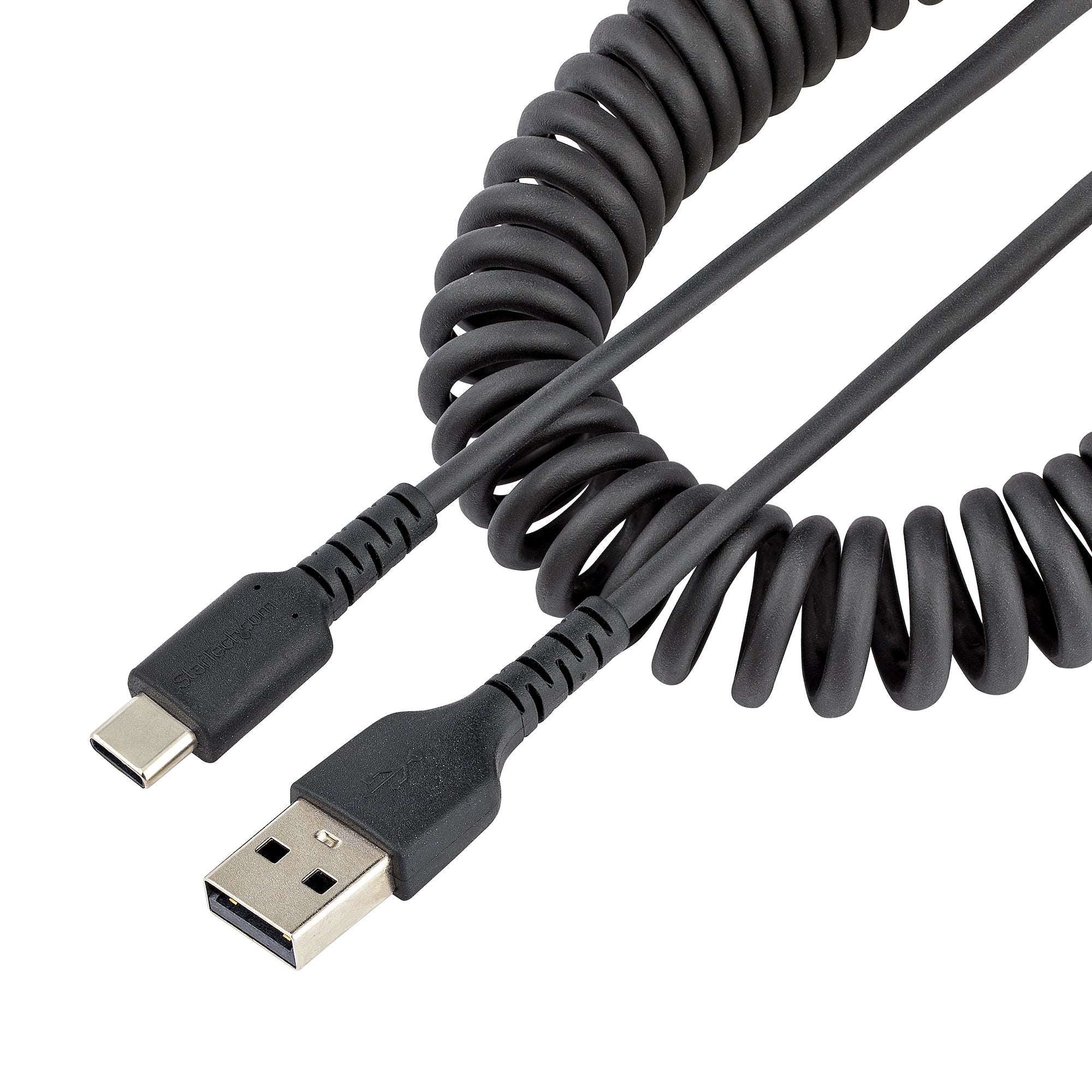 Cable De 50Cm De Carga Usb A A Usb C, Cable Usb Tipo C En Espiral De Carga Rapida, Cable Usb 2.0 A A Usbc Negro - Startech.Com Mod. R2Acc-50C-Usb-Cable