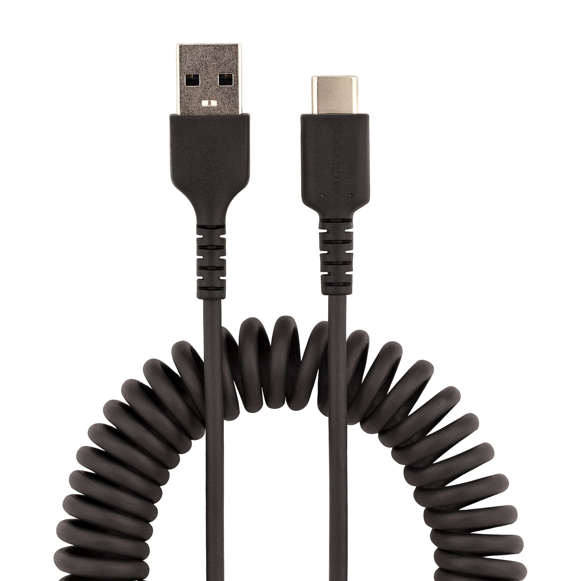 Cable De 50Cm De Carga Usb A A Usb C, Cable Usb Tipo C En Espiral De Carga Rapida, Cable Usb 2.0 A A Usbc Negro - Startech.Com Mod. R2Acc-50C-Usb-Cable