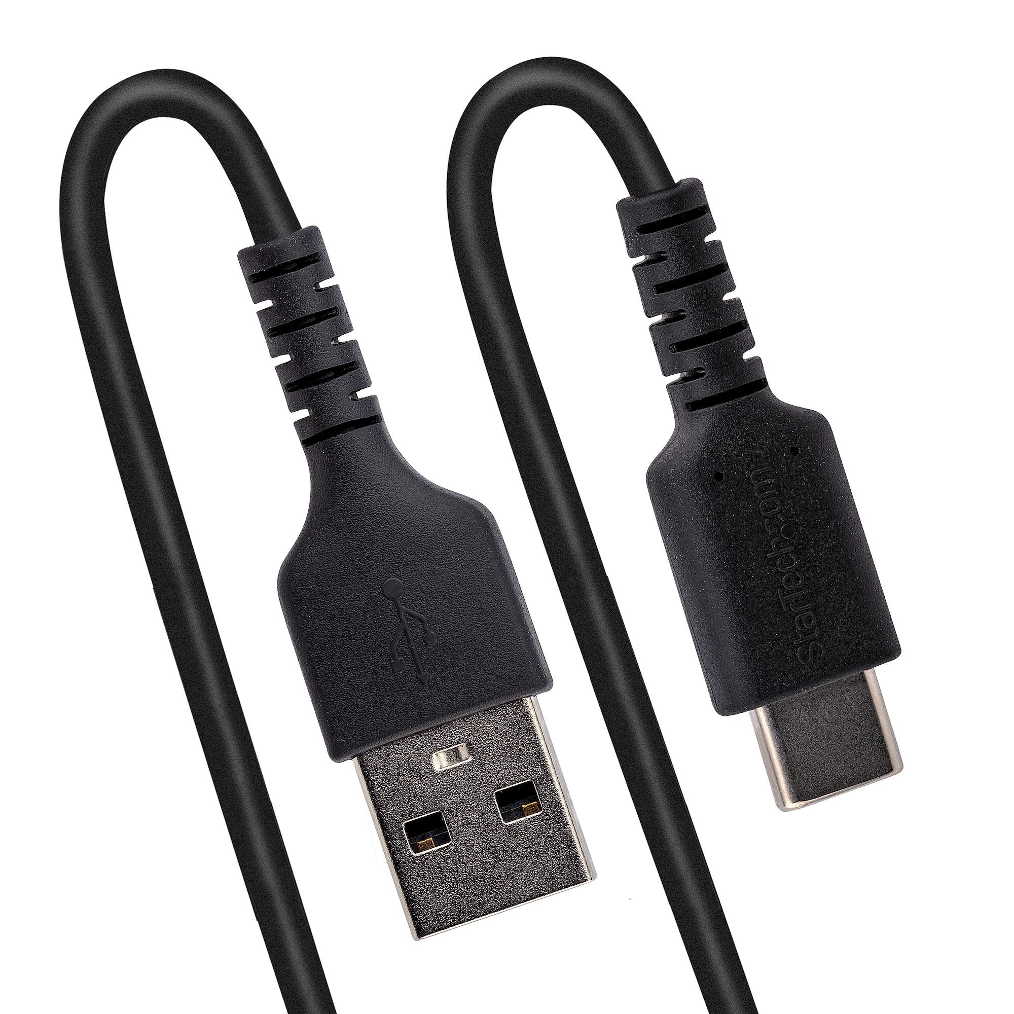 Cable De 50Cm De Carga Usb A A Usb C, Cable Usb Tipo C En Espiral De Carga Rapida, Cable Usb 2.0 A A Usbc Negro - Startech.Com Mod. R2Acc-50C-Usb-Cable