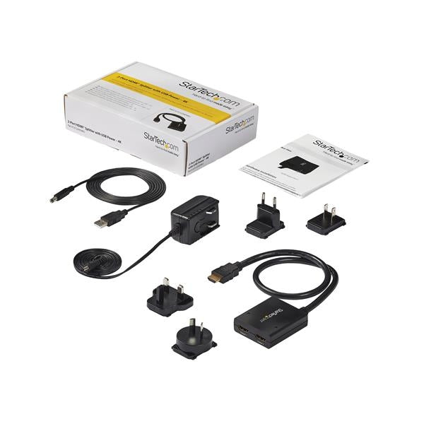 Divisor De Video Hdmi De 2 Puertos - Splitter Hdmi 4K 30Hz De 2X1 Alimentado Por Usb - Startech.Com Mod. St122Hd4Ku