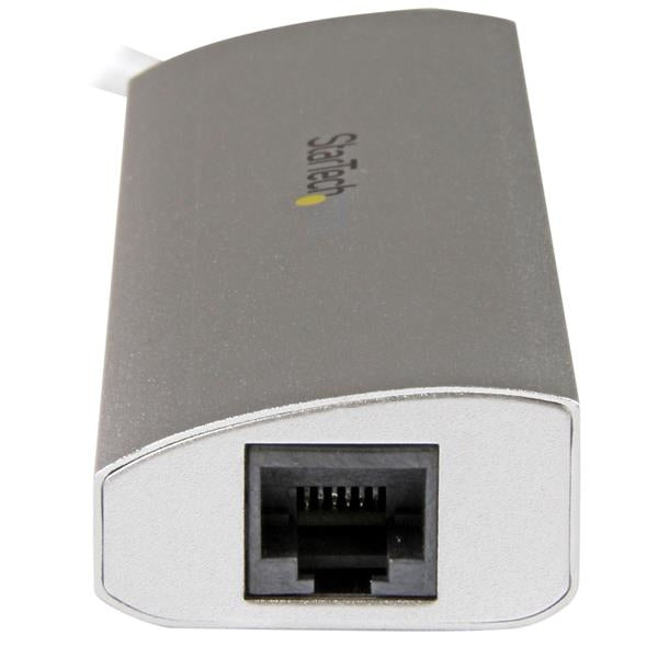 Concentrador De 3 Puertos Usb 3.0 Con Adaptador De Red Ethernet Gigabit - Hub Portátil De Aluminio - Startech.Com Mod. St3300G3Ua