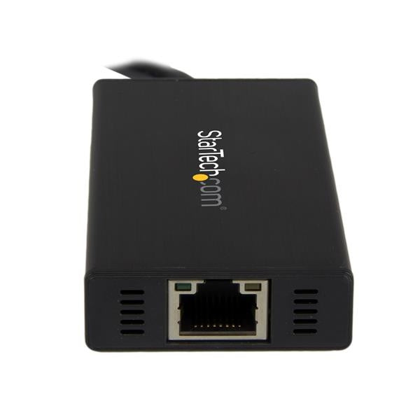 Hub Usb 3.0 De Aluminio Con Cable - Concentrador De 3 Puertos Usb Con Adaptador De Red Ethernet Gigabit Externo - Startech.Com Mod. St3300Gu3B