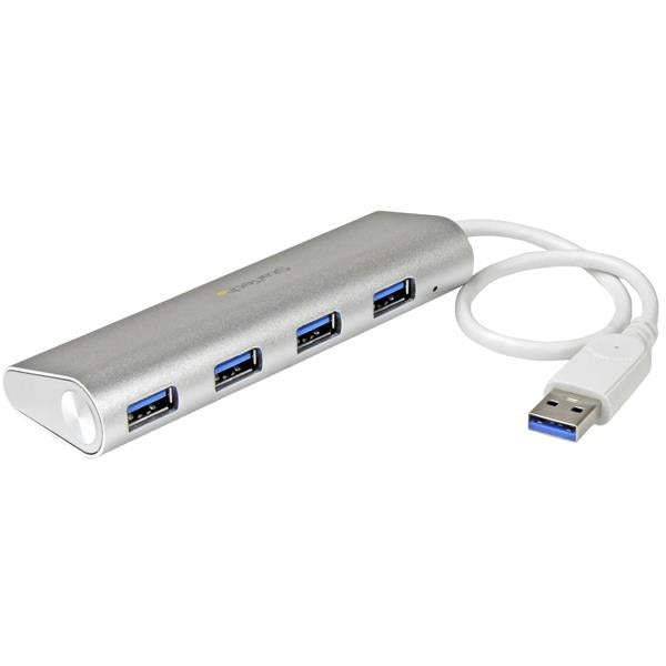 Concentrador Portátil Usb 3.0 De 4 Puertos - Hub De Aluminio Con Cable Incorporado - Startech.Com Mod. St43004Ua