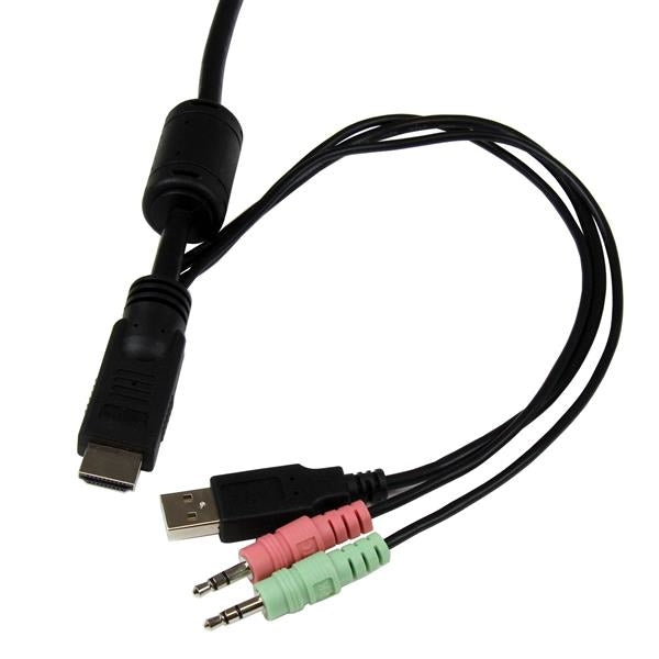 Conmutador Switch Kvm 2 Puertos Hdmi® Usb Audio Mini Jack Con Cables Integrados Sin Alimentación Externa - 1080P - Startech.Com Mod. Sv211Hdua