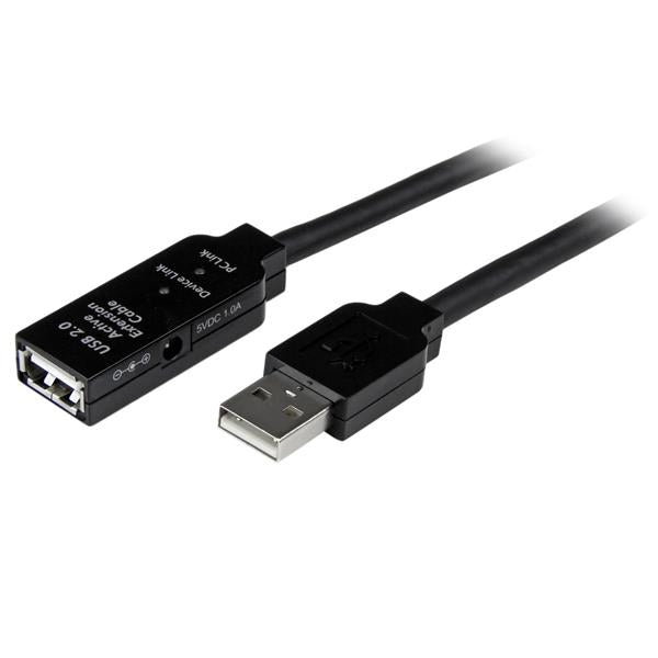 Cable De Extensión Alargador De 10M Usb 2.0 Hi Speed Alta Velocidad Activo Amplificado - Macho A Hembra Usb A - Negro - Startech.Com Mod. Usb2Aaext10M