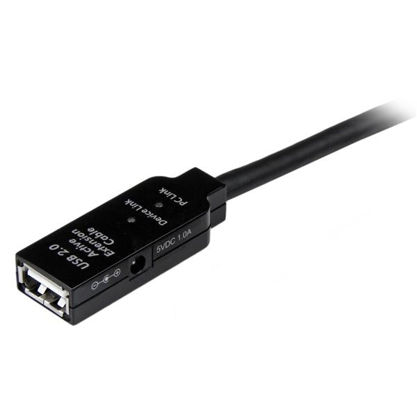 Cable De Extensión Alargador De 10M Usb 2.0 Hi Speed Alta Velocidad Activo Amplificado - Macho A Hembra Usb A - Negro - Startech.Com Mod. Usb2Aaext10M