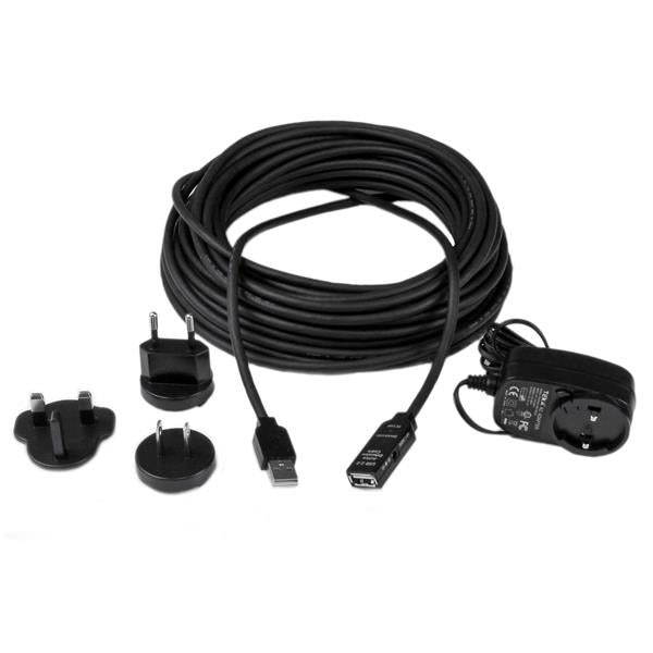 Cable De Extensión Alargador De 15M Usb 2.0 Hi Speed Alta Velocidad Activo Amplificado - Macho A Hembra Usb A - Negro - Startech.Com Mod. Usb2Aaext15M