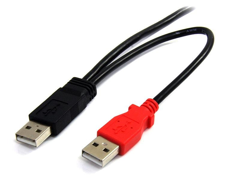 Cable De 30Cm Usb En Y Para Discos Duros Externos - 2X Usb A Macho A 1X Usb Mini B Macho - Startech.Com Mod. Usb2Habmy1