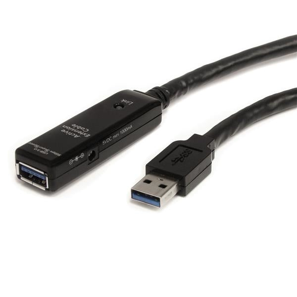 Cable Extensor De 10 Metros Usb 3.0 Superspeed Activo - Usb A Macho A Hembra - Negro - Startech.Com Mod. Usb3Aaext10M