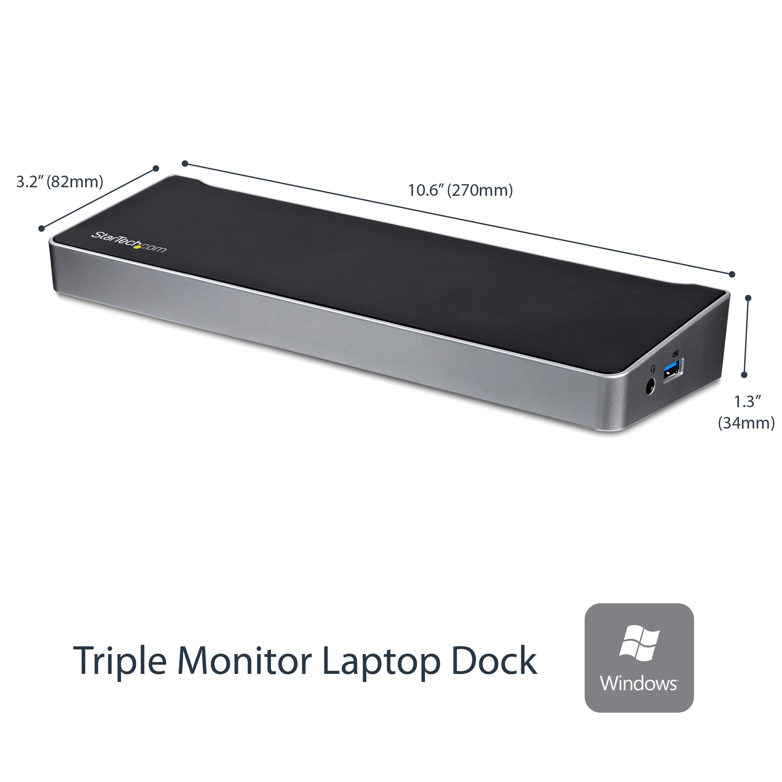 Replicador De Puertos Universal Triple Para Laptop - Base Docking Station Usb 3.0 - Startech.Com Mod. Usb3Dockh2Dp