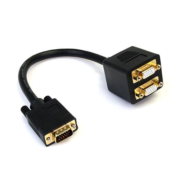 Cable De 30Cm Duplicador Divisor De Video Vga De 2 Puertos - Multiplicador Splitter 2 Salidas - 2X Hembra Hd15 - Startech.Com Mod. Vgaspl1Vv