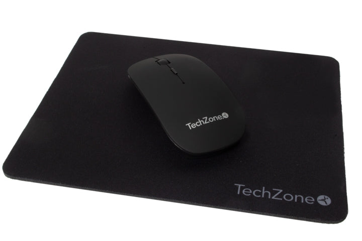 Mouse Inalámbrico Techzone Tz18Mouinamp-Ng Slide Black De Batería Recargable 1600 Dpi'S 4 Botones Texturizado En Rubber Mousepad Regalo Año Garantía.