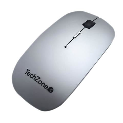 Mouse Inalámbrico Techzone Tz18Mouinamp-Pl Slide Silver De Batería Recargable 1600 Dpi'S 4 Botones Texturizado En Rubber Mousepad Regalo Año Garantía.