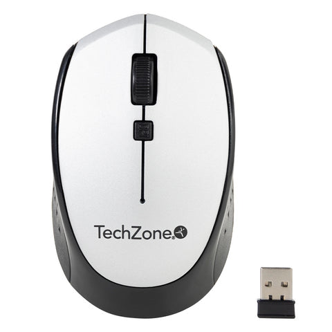 Mouse Inalámbrico Techzone Tz19Mou01-Inapl Start Silver Hasta 1600 Dpi'S 3 Botones Textura En Rubber Año De Garantía.